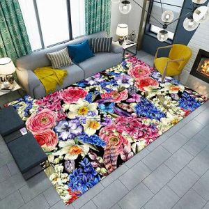 צבעי מים פרחים פורחים שטיחי שטח פרפר שטיחי רצפה בסלון
