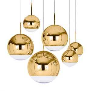 Nordic Glass Mirror Ball Chandelier Lights Gold/Silver 15/20/25cm Glass Ball Kitchen Living Room Bedroom Lustre Glass Fixtures