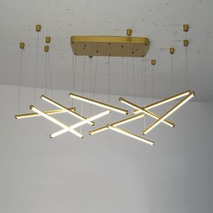 Modern Chandelier Lighting for living guest room Gold Lustre AC85-265V lamparas de techo Aluminum wave Avize lustre Chandeliers