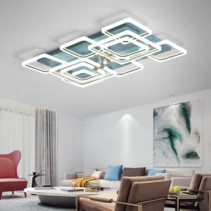 Modern Led Chandelier for bedroom study room living room Blue+Gold color home deco ceiling Chandelier fixtures 90-260V