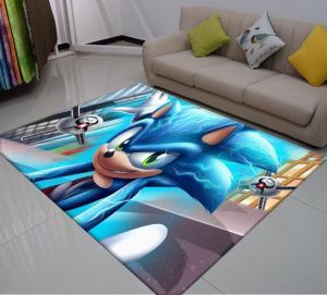 3D Print Carpet Sonic Rug Hot Cartoon Game Floor Mat Kids Bedroom Rugs Comfortable Carpets Outdoor Rug Living Room Floor Carpet