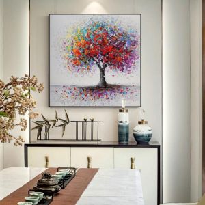 Trees Landscape Oil Paintings Print on Canvas Colorful Pop Art Canvas Prints Wall Pictures for Living Room Decor