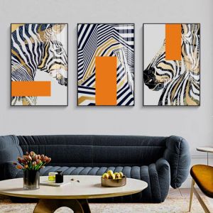 Abstract Geometric Zebra Posters Prints Modern Wall Painting Nordic Wall Pictures for Living Room Cuadros Decoracion Dormitorio