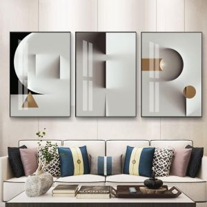 Modern Nordic Golden Stereo Canvas Painting Poster Print Living Room Bedroom Wall Art Picture Black White Decoration Home Decor