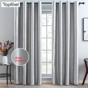 Top Finel Modern Luxury Embossing Window Curtains Shades Blackout Curtains for Living Room Bedroom Night Curtain Fabric Drapery