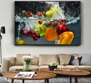 אביזרים לעיצוב הבית תמונות פירות טריים במים 1 PC הדפסת יצירות אמנות קיר בד תמונה לעיצוב הבית