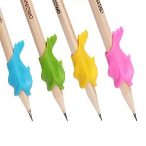 Wholesale Stationery Pen grips 10 Pcs Topper Color Silicone Material Pencil Holder Kids Learning Writing Correction Supplies