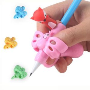 Children'S Pen Tool Silicone Finger 3 Color Ergonomic Posture Correction Tool Pencil Writing Pen Holder Yellow Blue Green