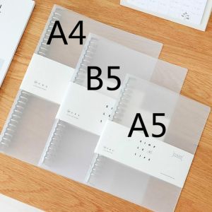 A4/B5/A5 Stationery Simple Life PP Loose-leaf Folder Clip Conference Multi-page Folders Transparent Document Organizer