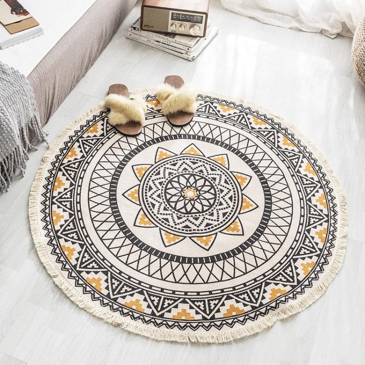 אביזרים לעיצוב הבית שטיחים 3 sizes Bohemian Style Mandala Pattern Round Carpet Non-Slip Bath Mat Soft thicken flannel Area Rug for Living Room Decor