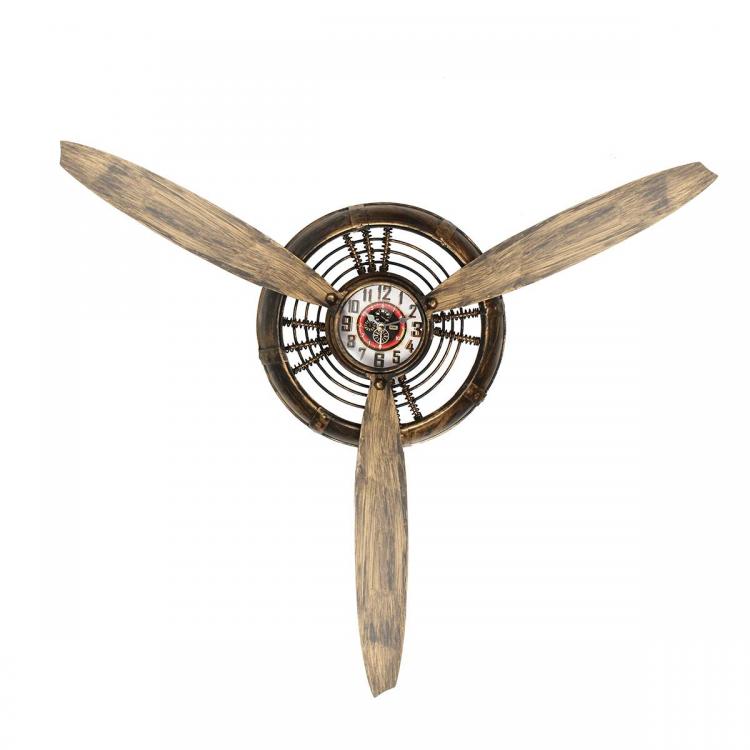 אביזרים לעיצוב הבית שעוני קיר Wall Clock Vintage Decorative Metal Bar Home Living Room Decor Air Plane Propeller Europe Industrial Wall Hanging Ornament Art