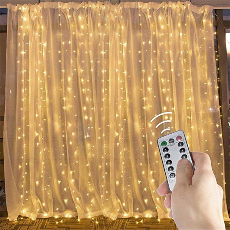 אביזרים לעיצוב הבית וילונות 9.8 Ft Window Curtain Icicle String Lights with Remote & Timer, 300 LED Fairy Twinkle Lights with 8 Modes Fits for Bedroom Weddi
