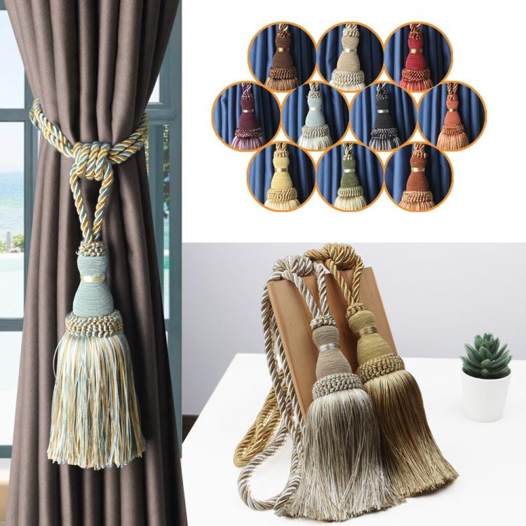 אביזרים לעיצוב הבית וילונות 2 Pc Tassel Curtain Tieback Home Decoration Curtains Rope Bandage Hanging Balls for Livingroom Bedroom Accessories Wholesale